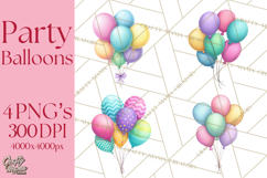 Birthday Balloon Clipart, Balloon Bunch PNG, Party Balloon Product Image 1