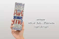 Party Like Its 1776 - July 4th 20oz Glitter Tumbler Design Product Image 2