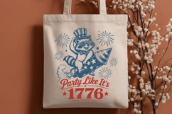Party Like Its 1776 SVG - Patriotic Raccoon on Rocket PNG Product Image 3