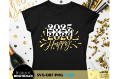 Celebrate New Year 2026 in style with this elegant gold SVG bundle — perfect for shirts, mugs, cards, and party decorations.