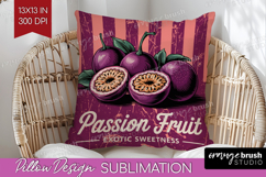 Passion Fruit Vintage Fruit Pillow Sublimation Summer Pillow Product Image 1