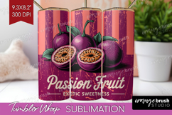 Passion Fruit Vintage Fruit Tumbler Wrap Summer Tumbler PNG Product Image 1