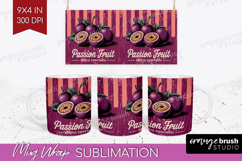 Passion Fruit Vintage Fruit Mug Wrap Summer Mug PNG Product Image 1