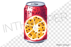Passion Fruit can PNG Drink Clipart beverage summer cartoon Product Image 1