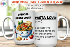 Funny Pasta Lover Definition Mug Wrap, Funny Food PNG Product Image 1