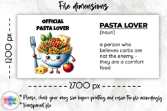 Funny Pasta Lover Definition Mug Wrap, Funny Food PNG Product Image 2