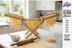 Wooden Pasta Drying Rack Laser Cut Bundle | Kitchen Tool SVG Product Image 10