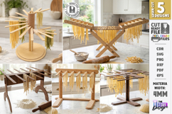 Wooden Pasta Drying Rack Laser Cut Bundle | Kitchen Tool SVG Product Image 1