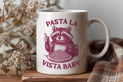 Pasta La Vista Baby SVG PNG Funny Raccoon Pasta Pun Design Product Image 2