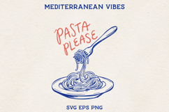 Pasta Please SVG | Funny Pasta Illustration PNG EPS Product Image 1