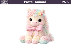 Pastel Horse Clipart | Pony Girl Nursery Sublimation Product Image 1