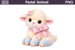 Pastel Baby Lamb Clipart | Girl Nursery Sublimation Product Image 1