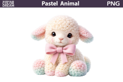 Pastel Baby Lamb Clipart | Girl Nursery Sublimation Product Image 1