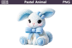 Pastel Baby Bunny Clipart | Boy Nursery Sublimation Product Image 1