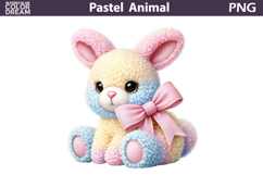 Pastel Bunny Clipart | Girl Nursery Sublimation Product Image 1