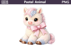 Pastel Baby Pony Clipart | Cute Nursery Sublimation Product Image 1