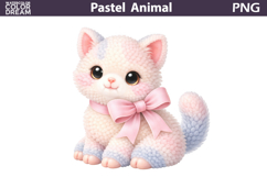 Pastel Baby Kitten Clipart | Girl Nursery Sublimation Product Image 1