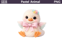 Pastel Baby Duck Clipart | Girl Nursery Sublimation Product Image 1
