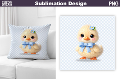 Cute Pastel Duckling Pillow | Nursery Sublimation Product Image 1