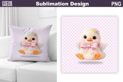 Cute Pastel Duckling Pillow | Nursery Sublimation Product Image 1