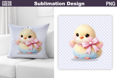 Cute Pastel Chick Pillow | Nursery Sublimation Product Image 1