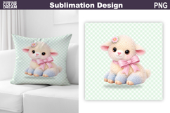 Cute Pastel Lamb Pillow | Nursery Sublimation Product Image 1