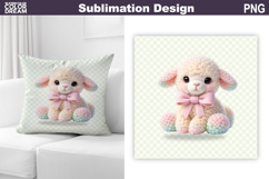Cute Pastel Lamb Pillow | Nursery Sublimation Product Image 1