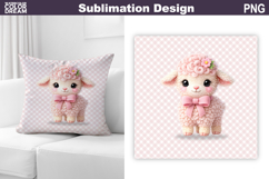 Cute Pastel Lamb Pillow | Nursery Sublimation Product Image 1
