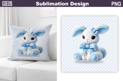 Cute Pastel Bunny Pillow | Nursery Sublimation Product Image 1