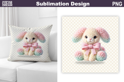 Cute Pastel Bunny Pillow | Nursery Sublimation Product Image 1