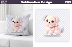 Cute Pastel Puppy Pillow | Nursery Sublimation Product Image 1