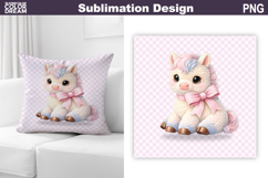 Cute Pastel Horse Pillow | Nursery Sublimation Product Image 1