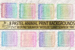 Pastel Animal Print Sublimation Background Bundle PNG  colorful ombre rainbow glitter giraffe print backgrounds