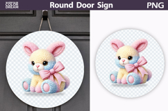 Coquette Pastel Baby Bunny Round Door Sign Product Image 1