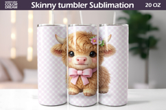 Pastel Baby Highland Cow Tumbler Wrap | Cute Cow Tumbler Product Image 1