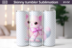 Pastel Baby Cat Tumbler Wrap | Cute Kitten Tumbler Product Image 1
