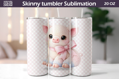 Pastel Baby Pig Tumbler Wrap | Cute Pig Tumbler Product Image 1