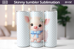 Pastel Baby Pig Tumbler Wrap | Cute Pig Tumbler Product Image 1