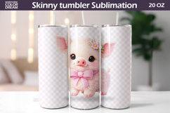 Pastel Baby Pig Tumbler Wrap | Cute Pig Tumbler Product Image 1