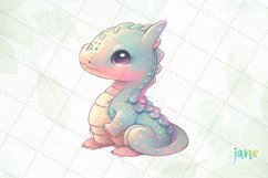 Pastel Baby Dragon Watercolor Sublimation Clipart Product Image 6