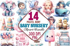 Pastel Baby  nursery  spring  flowers Pastel Baby clipart  Clipart Instant Download  Digital Download