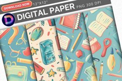 Pastel Back to School Digital Paper Product Image 1