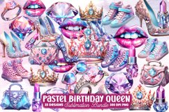 Pastel Birthday Queen Sublimation Clipart, Birthday Queen Sublimation Bundle, Birthday Queen Cliparty Sublimation, Birthday Queen Clipart Bundle, Birthday Queen Sublimation Bundle, Birthday Queen PNG, Birthday Queen Watercolor bundle, Birthday Queen Eleme