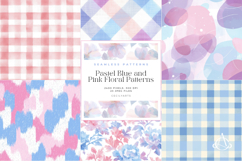 Pastel Blue and Pink Floral Patterns Product Image 1