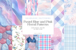 Pastel Blue and Pink Floral Patterns Product Image 2