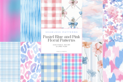 Pastel Blue and Pink Floral Patterns Product Image 4