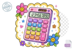 Pastel Calculator Clipart PNG for Math Learning Activities Product Image 1