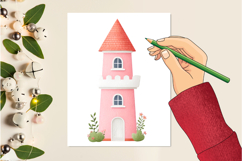 Pastel Chateau Watercolor Clipart Product Image 2