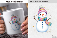 Pastel Cozy Christmas Snowman|Merry Christmas Mug Sublimatio Product Image 1