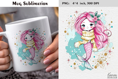Pastel Cozy Christmas Mermaid|Cute Merry Christmas Mug Product Image 1